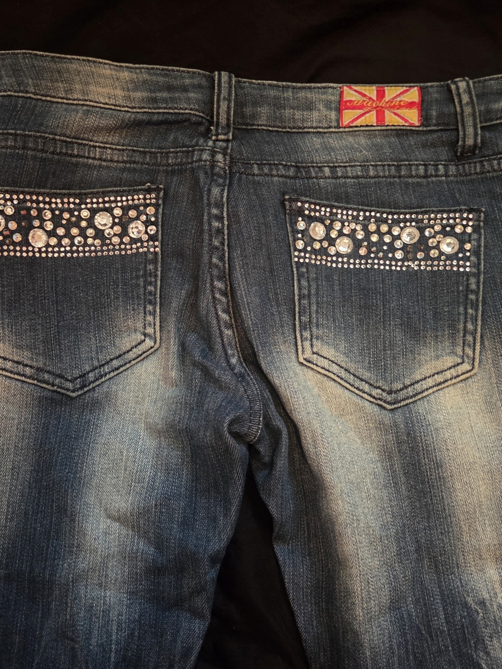 Machine Rhinestone Distressed Skinny Jeans - Picture 7 of 9